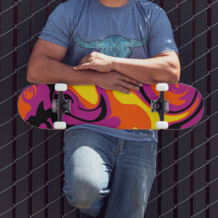 Spill - Oranje, zwart, roze en geel Skateboard