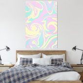 Spill - Pastel roze, geel, Paars en groen Canvas Afdruk (Insitu (Slaapkamer))