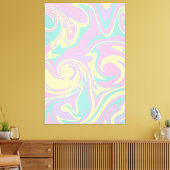 Spill - Pastel roze, geel, Paars en groen Canvas Afdruk (Insitu (Woonkamer))