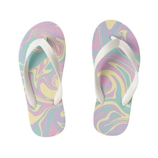 Spill - Pastel roze, geel, Paars en groen Kinder Teenslippers (Voetbed)