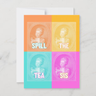"Spill the Tea Sis" ( portret pop kunst) Briefkaart