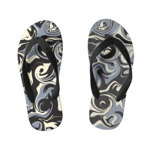 Spill - zwart, grijs en crème kinder teenslippers