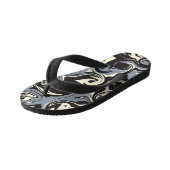 Spill - zwart, grijs en crème kinder teenslippers (Schuin)