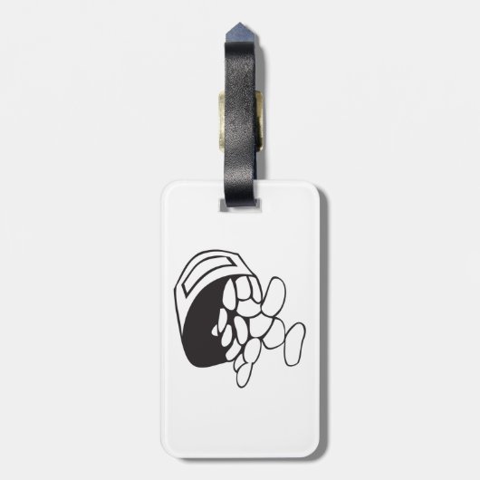 Spilled Beans Black and White Outline Bagagelabel (Achterkant verticaal)