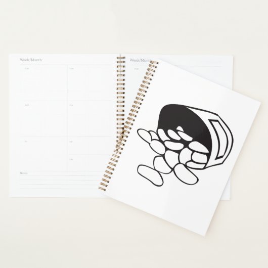 Spilled Beans Black and White Outline Planner (Display)