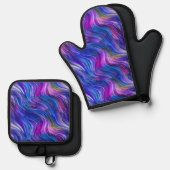 Spilled Ink Oven Mitt and Pot Holders Ovenwant & Pannenlap Set (Voorkant / Achterkant)