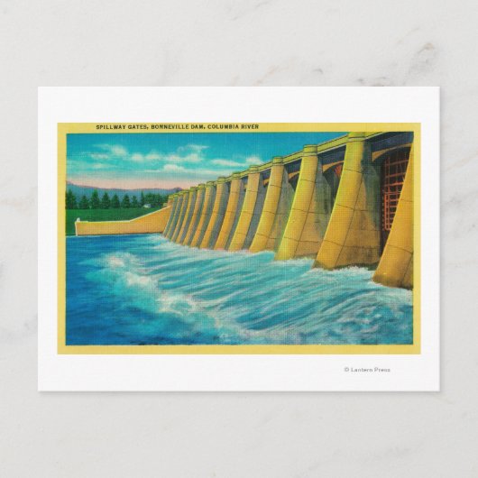 Spillway Gates op Bonneville Dam Briefkaart (Voorkant)