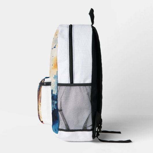"Spin and Style: DJ Beats Design bag" Bedrukte Rugzak (Rechts)
