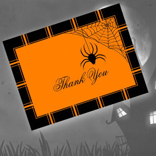 Spin bedankt je Halloween Black/Oranje Briefkaart