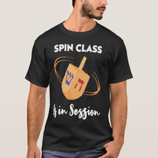Spin Class Is In Session Happy Chanukkah T-shirt (Voorkant)
