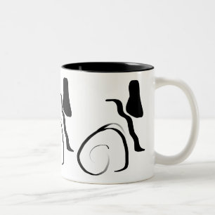 Spin Cyclus: Abstract Zwart & Wit Tweekleurige Koffiemok