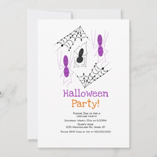 Spin Doodles Halloween Costume Party Kaart (Voorkant)