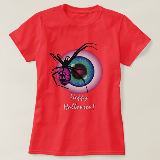 Spin en bloedschot Eyeball Halloween T-shirt (Design voorkant)