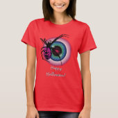 Spin en bloedschot Eyeball Halloween T-shirt (Voorkant)