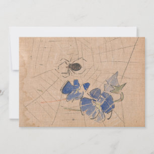 Spin en web met blauwe bloemen   Joseph Crawhall