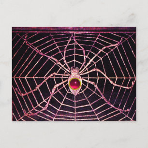 SPIN EN WEB Roze Fuchsia Robijn Zwart Briefkaart