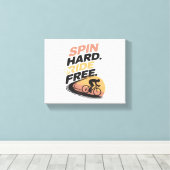 Spin Hard Ride Gratis Fietsen T-shirt Canvas Afdruk (Insitu (Houten vloer))