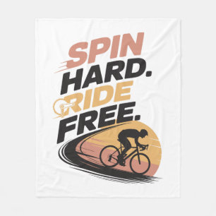 Spin Hard Ride Gratis Fietsen T-shirt Fleece Deken