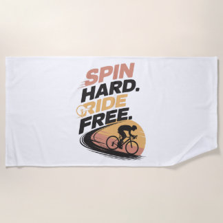 Spin Hard Ride Gratis Fietsen T-shirt Strandlaken