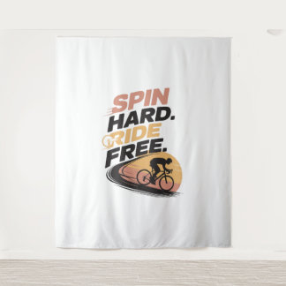 Spin Hard Ride Gratis Fietsen T-shirt Wandkleed