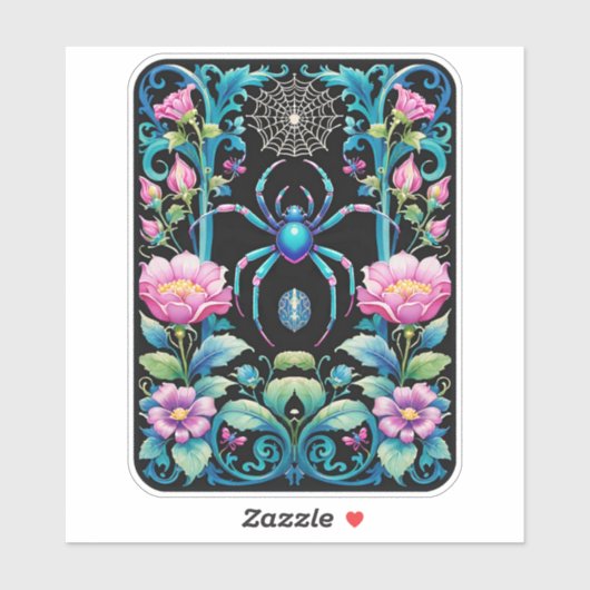 Spin in Bloementuin Sticker (Vel)