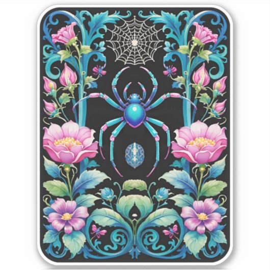 Spin in Bloementuin Sticker (Voorkant)