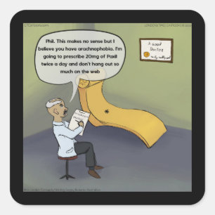 Spin in Therapy for Arachnophobia Vierkante Sticker