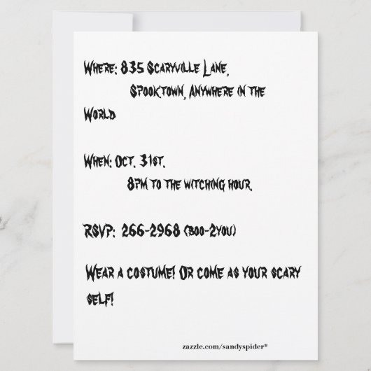 Spin in Web met Skull Kaart (Achterkant)