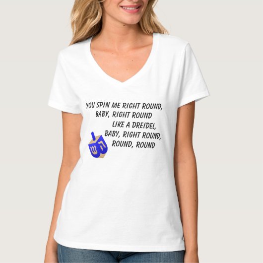 Spin Me Rond Dreidel T-shirt (Voorkant)