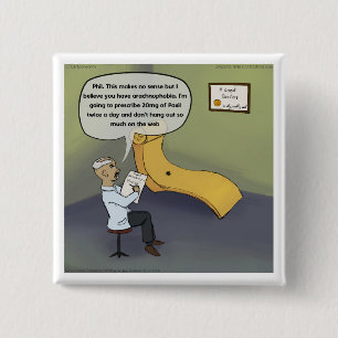 Spin met Arachofobie in therapie Vierkante Button 5,1 Cm