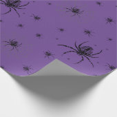 Spin op Paars Halloween-pakpapier Cadeaupapier (Hoek)
