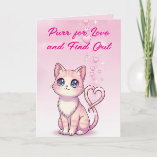 Spin voor liefde en kom erachter knuffelroze poes Kaart