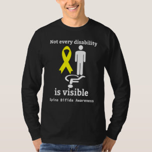 Spina Bifida Awareness Month Yellow Ribbon Support T-shirt