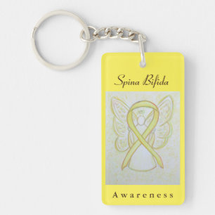 Spina Bifida Awareness Ribbon Angel Sleutelhanger