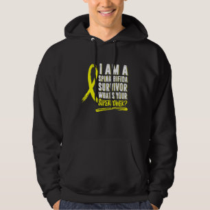 Spina Bifida Awareness Split Spine Survivor Yellow Hoodie
