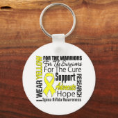 Spina Bifida I Draag de geel lint Sleutelhanger (Voorkant)