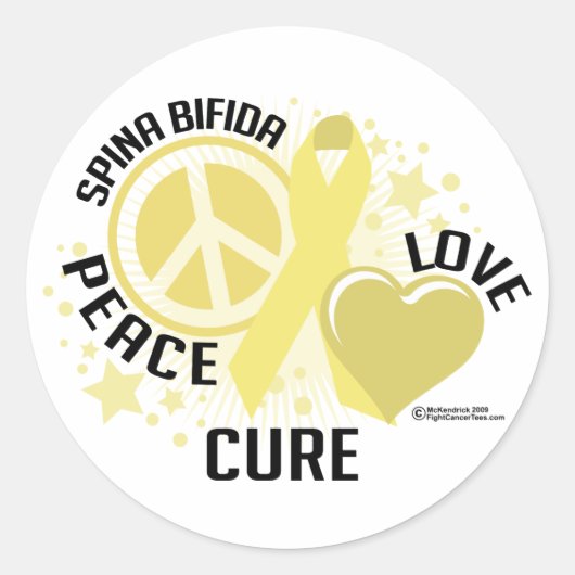 Spina Bifida PLC Ronde Sticker (Voorkant)