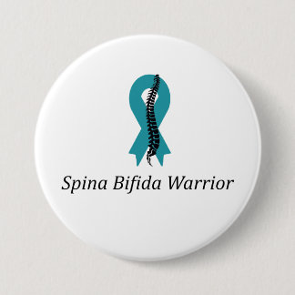 Spina Bifida Warrior Pin Button met Blauwgroen lin