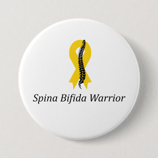 Spina Bifida Warrior Pin Button met geel lint