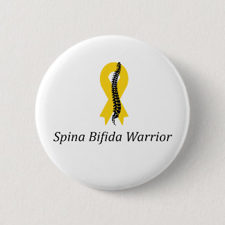 Spina Bifida Warrior Pin Button met geel lint