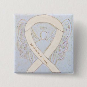 Spinale spierattrofie Bewustheid Ribbon Angel Pin Vierkante Button 5,1 Cm
