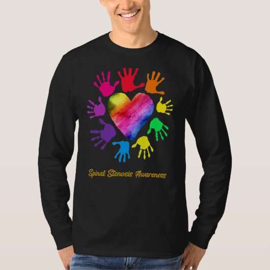 Spinale Stenosis Awareness Hands Spinale Stenosis T-shirt (Voorkant)