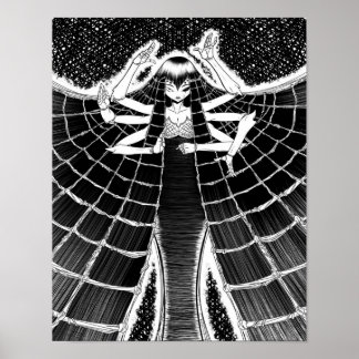 Spincanvas cadeau voor spinlover | Cute Spider Poster
