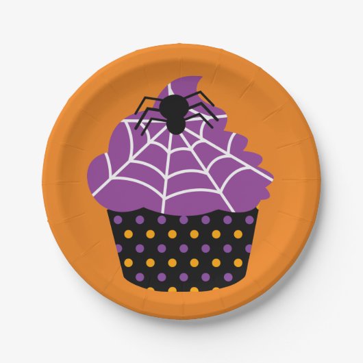 Spincupcake Halloween Papieren Bordje (Voorkant)