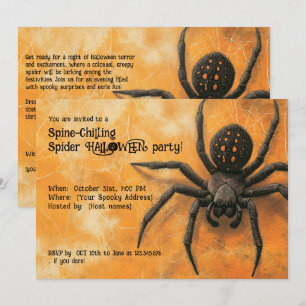 Spine-Chilling Spider HALLOWEEN Party Kaart