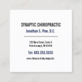 Spine Graphic Square Chiropractor Vierkante Visitekaartje (Achterkant)