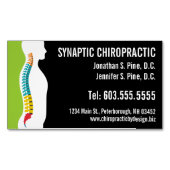 Spine Silhouette Chiropractic Chiropractor Magnetisch Visitekaartje (Voorkant)