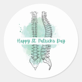 Spine St. Patrick's Day Stickers, Chiropractic Ronde Sticker