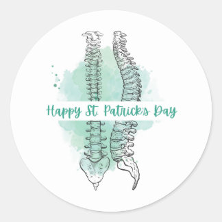 Spine St. Patrick's Day Stickers, Chiropractic Ronde Sticker