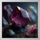 Spinel Crystal Macro, Vibrant Gemstone Art Poster (Voorkant)